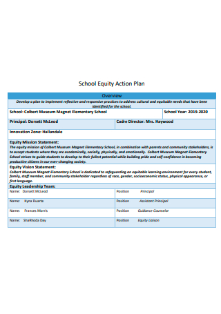 School Equity Action Plan