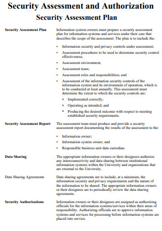 Security Assessment And Authorization Plan