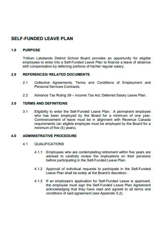 Self Funded Leave Plan