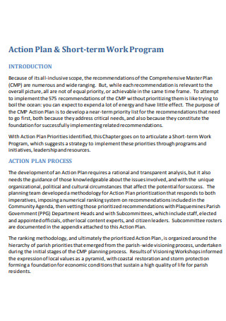 Short Term Work Action Plan