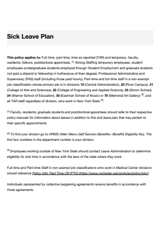 Sick Leave Plan