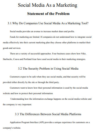 Social Media Marketing Problem Statement