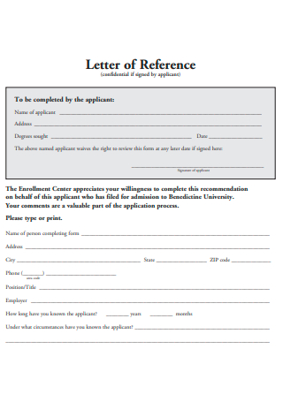 Standard Reference Letter