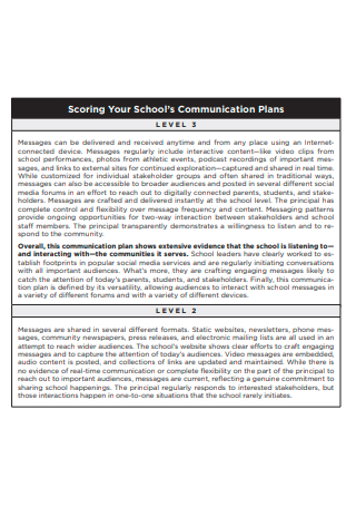 Standard School Communication Plan