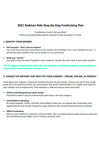 Step By Step Fundraising Plan