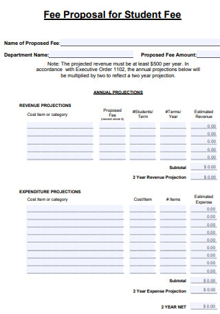 Student Fee Proposal 