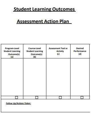 Student Learning Outcomes Assessment Action Plan
