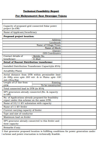 Technical Feasibility Report Format