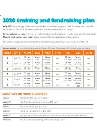 Training and Fundraising Plan