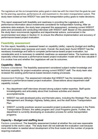 Transportation Investment Feasibility Report