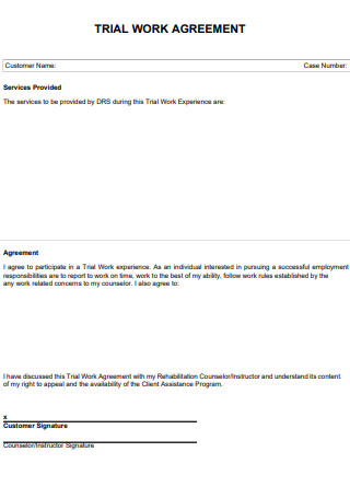 Trial Work Agreement Template