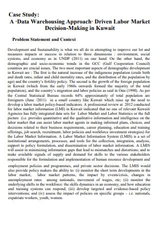 Warehousing Case Study Problem Statement