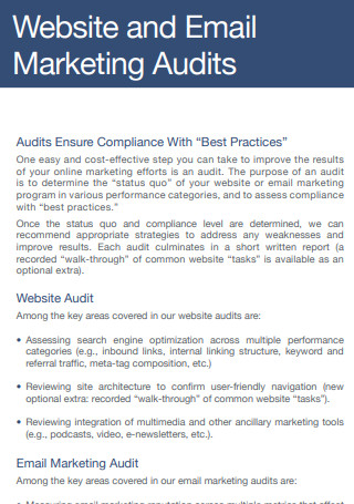 Website and Email Marketing Audit