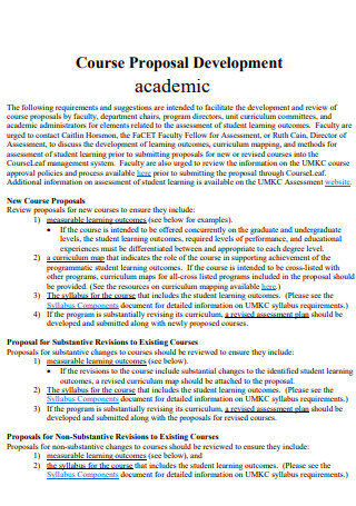 Academic Course Proposal Development