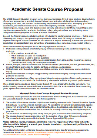 Academic Senate Course Proposal