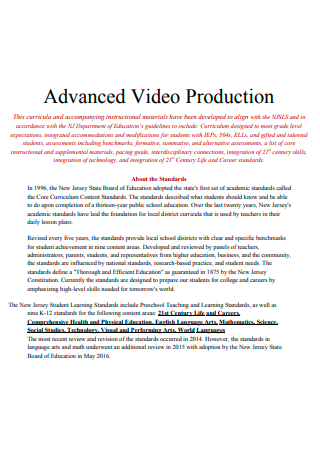 Advanced Video Production Plan