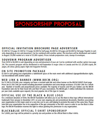 Advertising Sponsorship Proposal Example