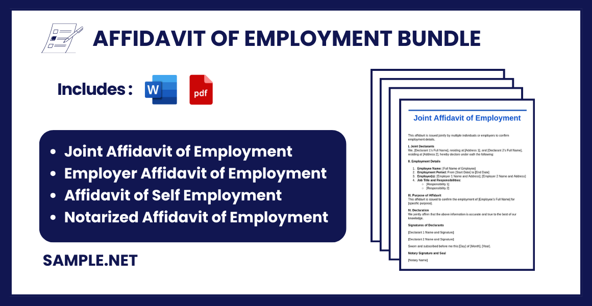 affidavit of employment bundle