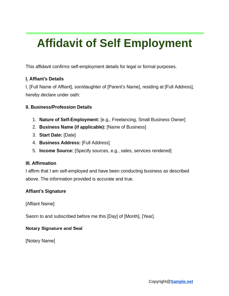 Affidavit of Self Employment Google Docs 11 19 2024 11 00 AM