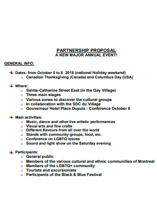 Annual Event Partnership Proposal