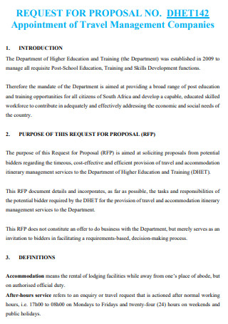 Appointment of Travel Management Proposal
