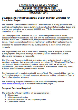 Architectural Design Build Services Proposal