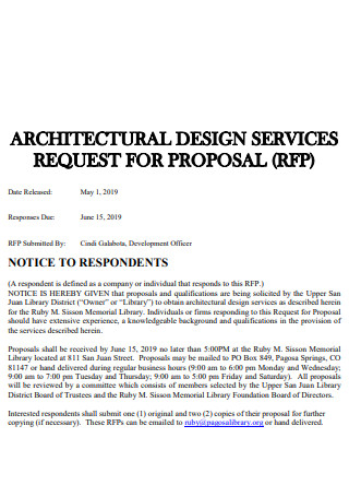 Architectural Design Services Proposal