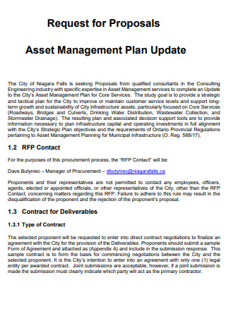 Asset Management Plan Update Proposal