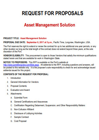 Asset Management Solution Proposal