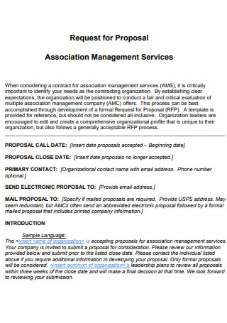 Association Management Contract Proposal