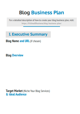 Basic Blog Business Plan