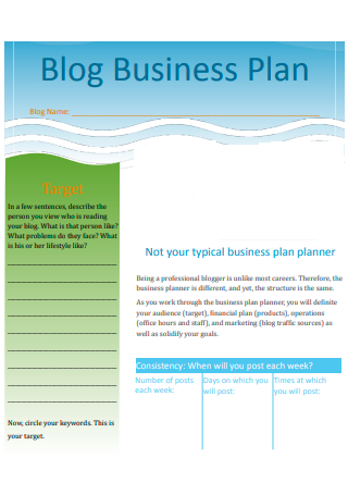 Blog Business Plan Example