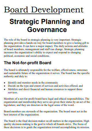 Board Development Strategic Plan