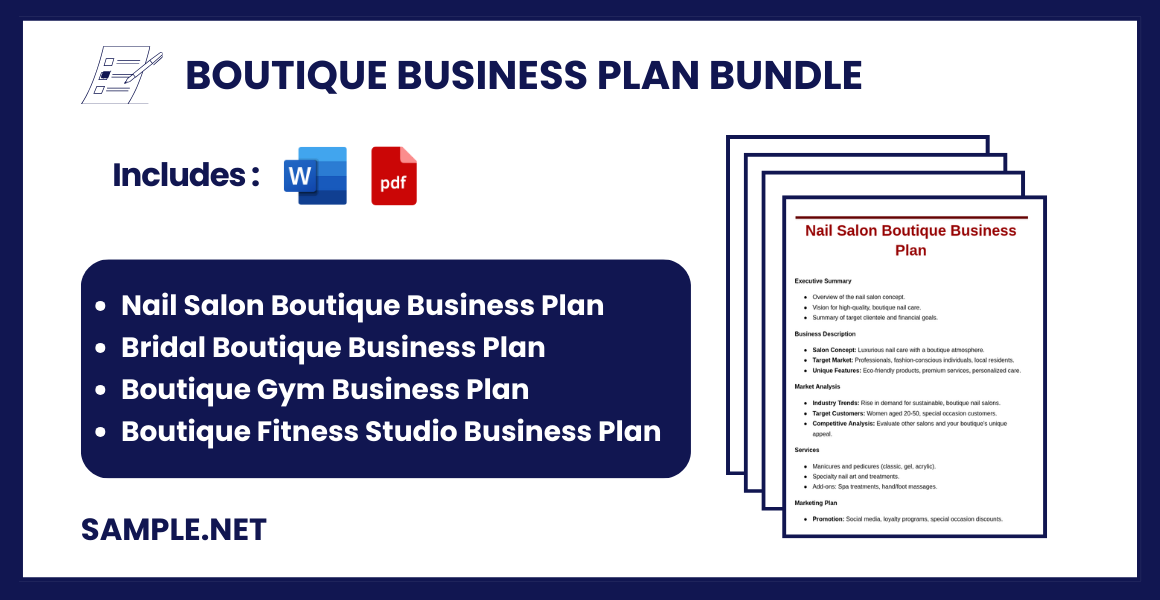 boutique business plan bundle