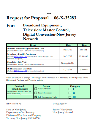 Broadcast Equipment Purchase Proposal