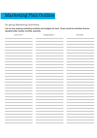 Budget Marketing Plan Outline