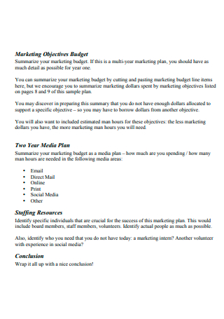 Budget Marketing Two Year Media Plan