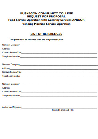 Catering Bid Proposal Form