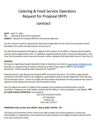 Catering Food Contract Proposal