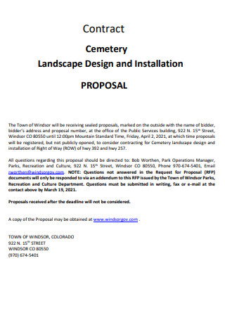 Cemetry Landscape Design Contract Proposal