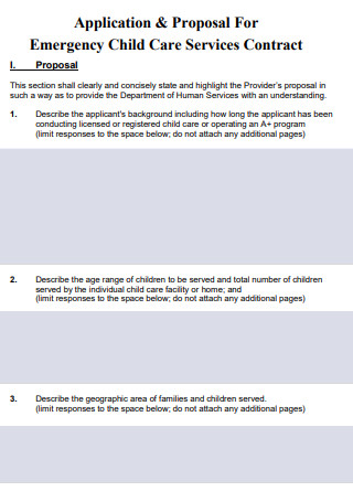 Child Care Service Contract Proposal