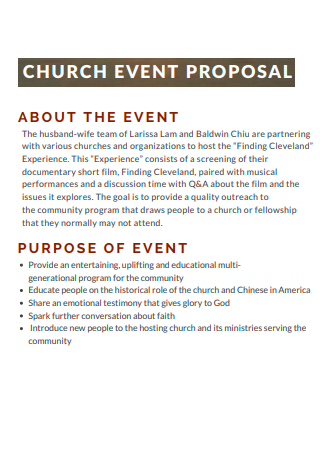 Church Event Proposal in PDF