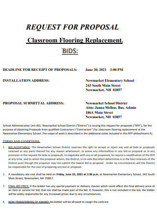 Classroom Flooring Bid Proposal
