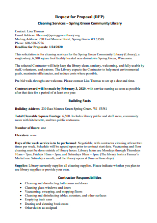 Cleaning Service Community Library Proposal