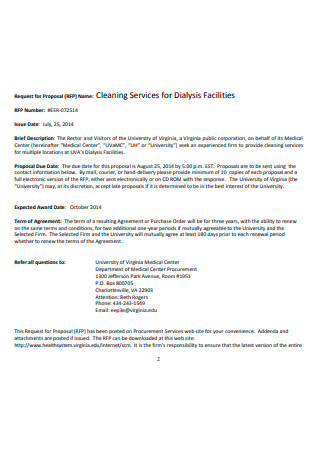 Cleaning Service Facilities Proposal