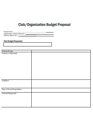 Club Event Organization Budget Proposal