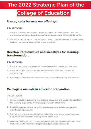 College of Education Strategic Plan