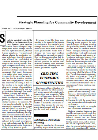 Community Development Strategic Plan