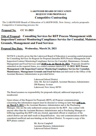 Competitive Consulting Contract Proposal