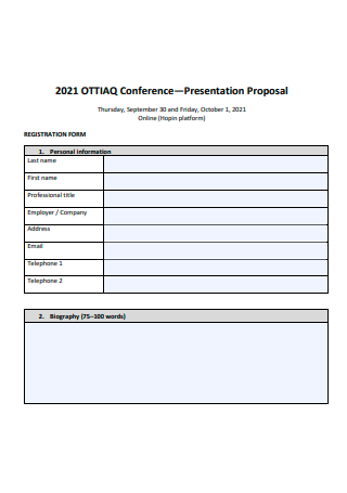 Conference Presentation Proposal Format